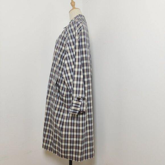 THE ROW Tavishina Checked Silk And Cotton-blend Poplin Coat In Neutrals - Picture 5 of 14